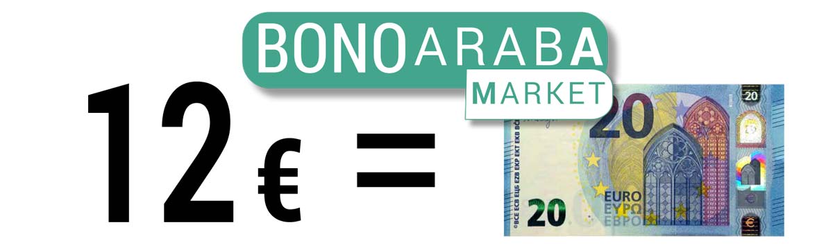 Cada Bono Araba Market te cuesta 12 € y disfrutas de 20 € de compras